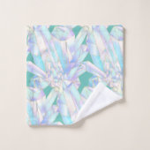 AANGEPASTE AQUA CRYSTAL BATHROOM TOWEL SET BAD HANDDOEK (Wasdoekje)