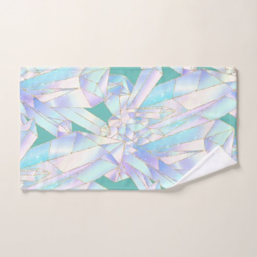 AANGEPASTE AQUA CRYSTAL BATHROOM TOWEL SET BAD HANDDOEK (Handdoek)