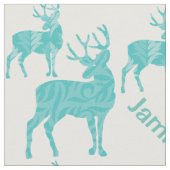 Aangepaste Aqua Deer met Abstract Patroon Stof (Close Up)