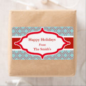 Aangepaste Aqua Holiday Labels (Insitu)