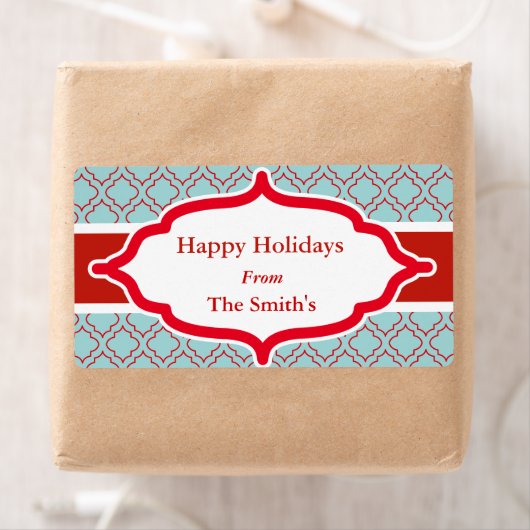 Aangepaste Aqua Holiday Labels (Insitu)