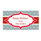 Aangepaste Aqua Holiday Labels (Voorkant)