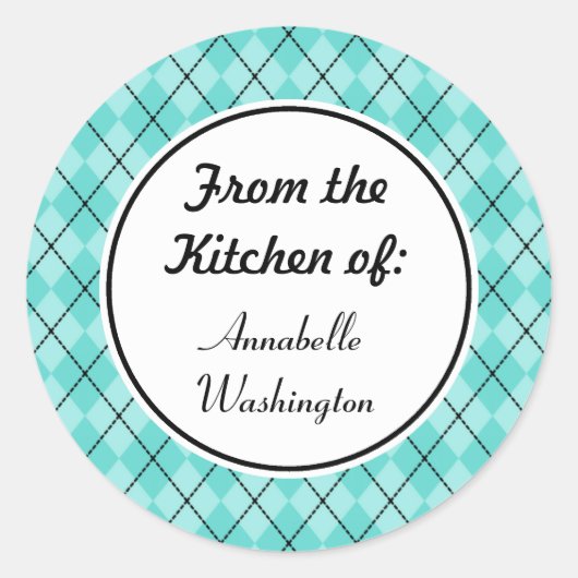 Aangepaste Aqua Kitchen Baking Gift Label Stickers (Voorkant)