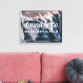 Aangepaste Aqua Laundry Wash Dry Fold Sign Canvas Afdruk (Insitu (Woonkamer))