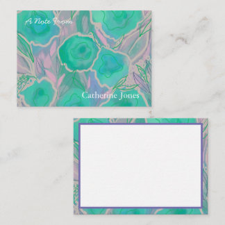 Aangepaste Aqua Pink Wilde Rozen Notitiekaartje