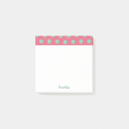 Aangepaste Aqua Polka Dot met kleine sterren Post-it® Notes