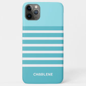 Aangepaste Aqua Turquoise Blauwe Groene Witte Stre Case-Mate iPhone Case (Achterkant)