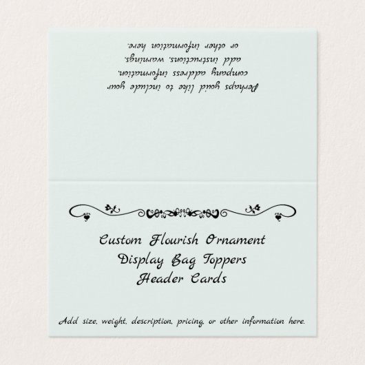 Aangepaste Aqua Vlaams Ornament Kaarten koptekst (Buitenkant ongevouwen)