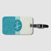 Aangepaste Aqua Waves Bagagelabel (Voorkant (horizontaal))