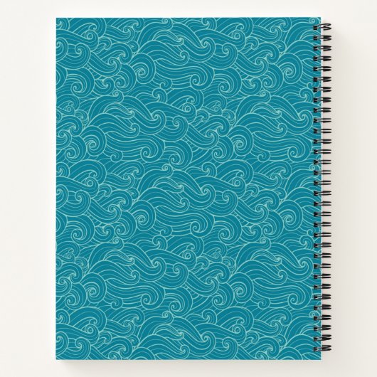 Aangepaste Aqua Waves Notitieboek (Achterkant)