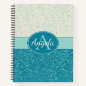 Aangepaste Aqua Waves Notitieboek (Voorkant)
