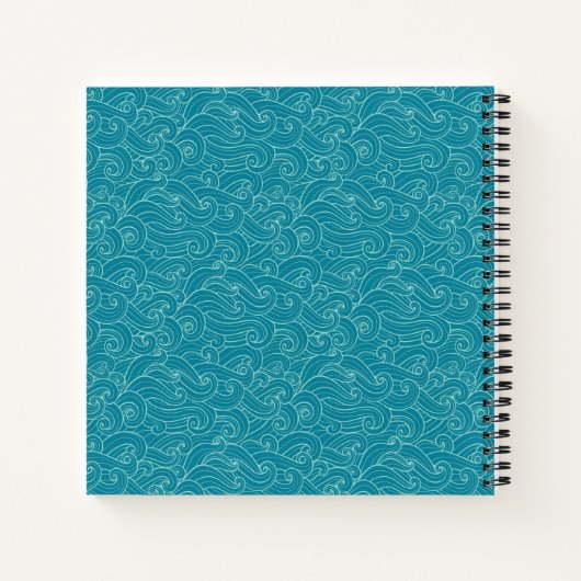 Aangepaste Aqua Waves Notitieboek (Achterkant)