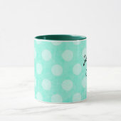 Aangepaste Aqua White Polka-Mok met gekotte koffie Mok (Midden)