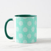 Aangepaste Aqua White Polka-Mok met gekotte koffie Mok (Links)