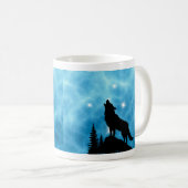 Aangepaste Aqua Wolf initiële ontwerp koffiemok (Voorkant rechts)
