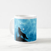 Aangepaste Aqua Wolf initiële ontwerp koffiemok (Voorkant links)