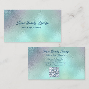 Aangepaste Aqua Zilver Salon   Beauty Spa Visitekaartje
