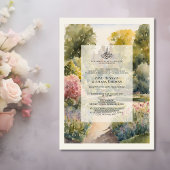 Aangepaste Aquarel Ditton Manor Nikkah Uitnodiging