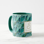 Aangepaste aquarel Eucalyptus Blauwe Rivier blader Mok (Voorkant links)