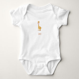 Aangepaste Aquarel Giraffe Baby Bodysuit