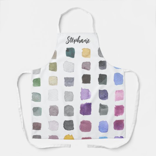Aangepaste Aquarel Kunstenaar  Schort (Voorkant)