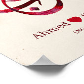 Aangepaste Arabische kalligrafie verlovingsposter  Poster (Hoek)