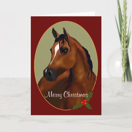 Aangepaste Arabische Paard Kerst Cameo Kaart (Voorkant)