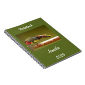 Aangepaste aracari toucan die op een tak staat notitieboek (Rechterzijde)