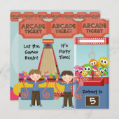 Aangepaste Arcade Verjaardagsfeest Uitnodiging (Voorkant / Achterkant)