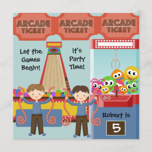 Aangepaste Arcade Verjaardagsfeest Uitnodiging