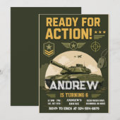 Aangepaste Army Tank Verjaardag Kaart (Voorkant / Achterkant)