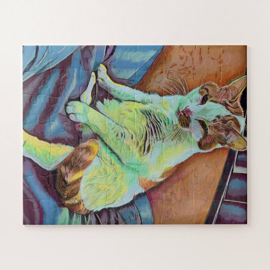 Aangepaste Art Cat Puzzle Legpuzzel (Horizontaal)