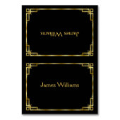 Aangepaste Art Deco Black en Gold Place-kaarten Kaart (Voorkant)