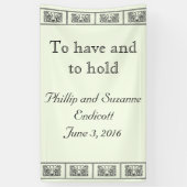 Aangepaste Art Deco Bloem Grens Bruiloft Spandoek (Verticaal)