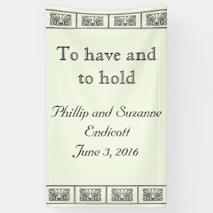 Aangepaste Art Deco Bloem Grens Bruiloft Spandoek