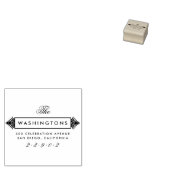 Aangepaste Art Deco Familienaam Retouradres Rubberstempel (Gestempeld)