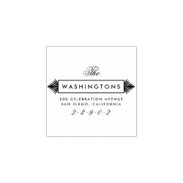 Aangepaste Art Deco Familienaam Retouradres Rubberstempel