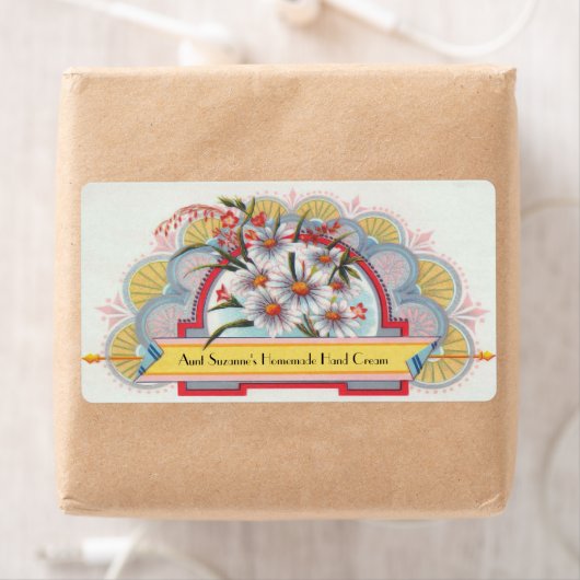 Aangepaste Art Deco Floral Label (Insitu)