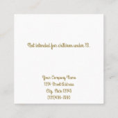 Aangepaste Art Deco "Gold" Wreater Display Kaart Contactkaartje (Achterkant)