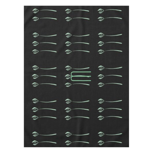 Aangepaste Art Deco Stijl Mint Tulpen Patroon Tafelkleed (Voorkant)