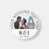 Aangepaste Art Deco Tekst Fotomagneet Huwelijksgun Magneet (Voorkant)