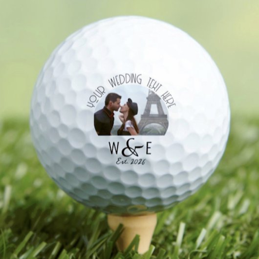 Aangepaste Art Deco Tekst Golf Ball Wedding Favori Golfballen