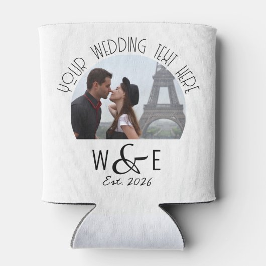 Aangepaste Art Deco Tekst Koelbox Huwelijksgunsten Blikjeskoeler (Achterkant)