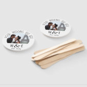 Aangepaste Art Deco Tekstprogramma Fans Huwelijksg Handwaaier (Niet-gemonteerd)