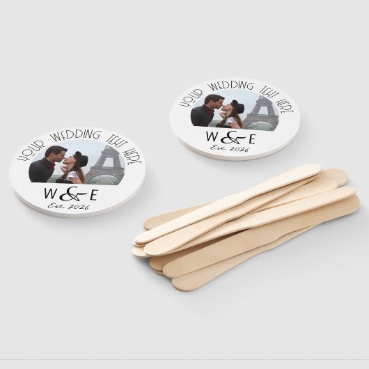 Aangepaste Art Deco Tekstprogramma Fans Huwelijksg Handwaaier (Niet-gemonteerd)