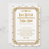 Aangepaste Art Deco Witte bruiloft uitnodigingen (Voorkant)