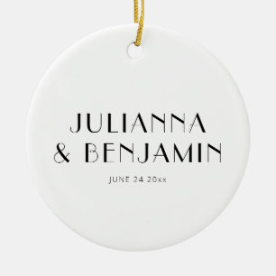 Aangepaste Art Deco Zwarte Witte Nieuwgetrouwde Na Keramisch Ornament