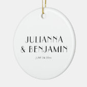 Aangepaste Art Deco Zwarte Witte Nieuwgetrouwde Na Keramisch Ornament (Links)