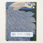 Aangepaste  Art Nouveau Peacock Print Planner (Voorkant)