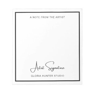 Aangepaste Art Signature Note van Artist Notitiebl Notitieblok